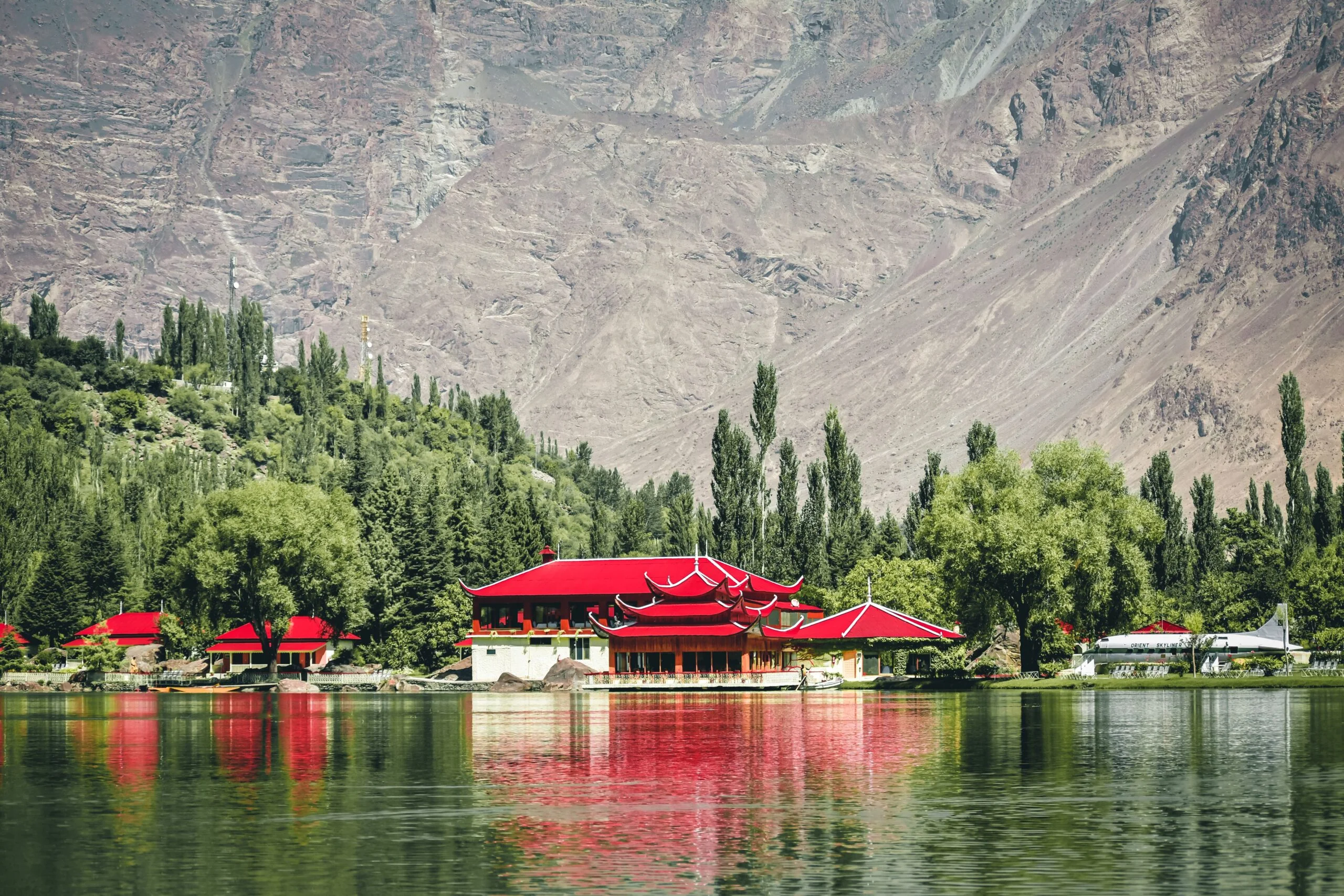 Shangrila Resort Skardu — panoramic mountain and lake view, Gilgit-Baltistan, Northern Pakistan